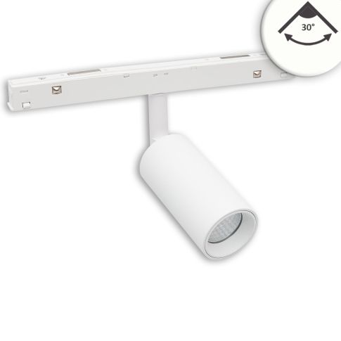 Track48 Schienenstrahler weiß, 7W, 30°, UGR<19, 48V DC, 4000K, CRI90, DALI dimmbar