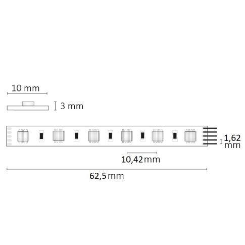 LED SIL RGB+WW Flexband, 24V DC, 19W, 4in1 Chip, 5m Rolle, 96 LED/m