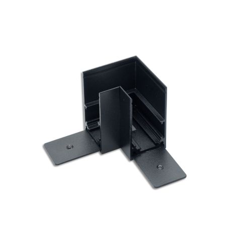 Track48 Eckschiene 90° horizontal für Aufbauschiene, schwarz, nicht stromführend