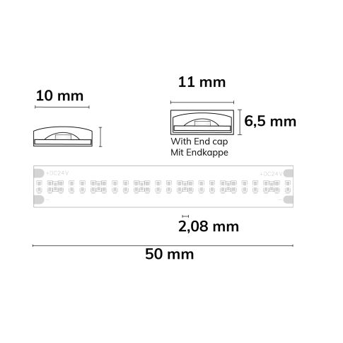 LED AQUA COB930 Linear Flexband, 24V DC, 8W, IP68, 3000K, 5m Rolle, 480 LED/m