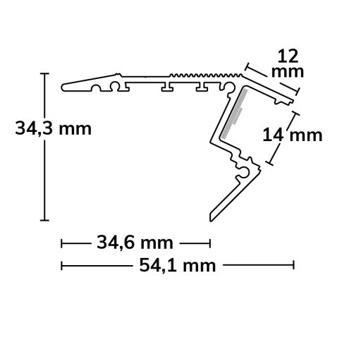 LED Treppenprofil STAIRS13, eloxiert 200cm