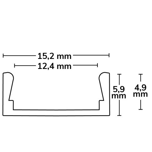 LED Montageprofil MINI-AB V2, eloxiert L: 200cm
