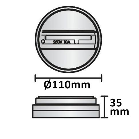 Monotrack-Aufbauadapter für Schienenstrahler, weiß, 1-Phase