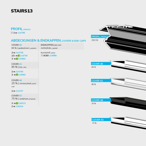LED Treppenprofil STAIRS13, eloxiert 200cm