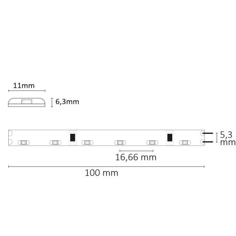 LED SIL830-Sideled Flexband, 24V DC, 4,8W, IP66, 3000K, 5m Rolle, 60 LED/m