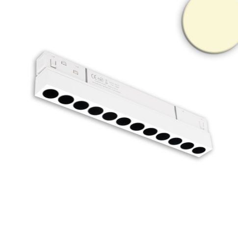 Track48 Rasterleuchte 22cm weiß, 12W, 36°, UGR<19, 48V DC, 3000K, CRI90, DALI dimmbar