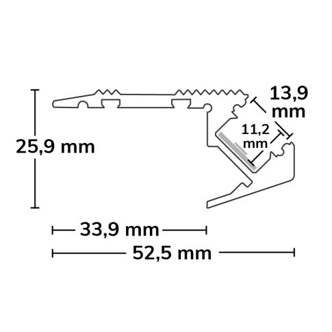 LED Treppenprofil STAIRS12, eloxiert 200cm