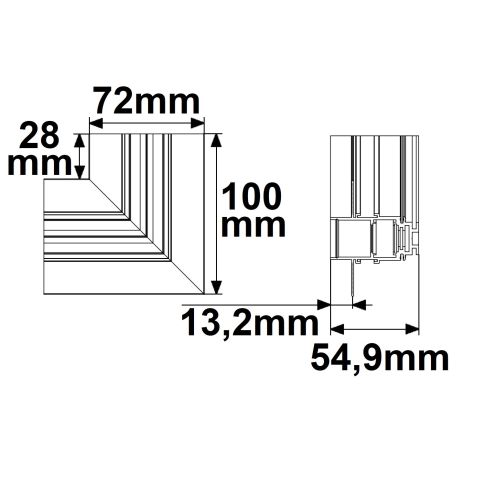 Track48 Eckschiene 90° horizontal für Trockenbauschiene, schwarz, nicht stromführend