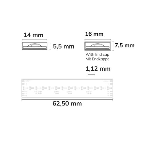 LED AQUA COB RGB+WW Linear Flexband, 24V DC, 20W, IP68, 5m Rolle, 896 LED/m