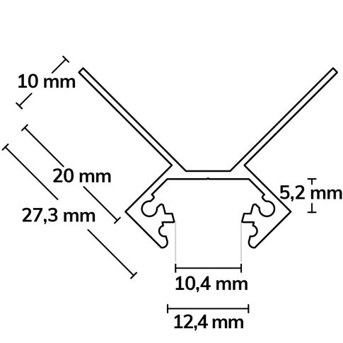 LED Fliesenprofil Ausseneck, 200cm