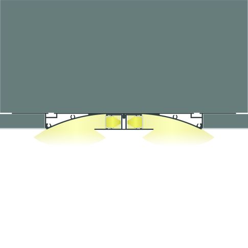 LED Trockenbau-Leuchtenprofil Double Curve, 200cm