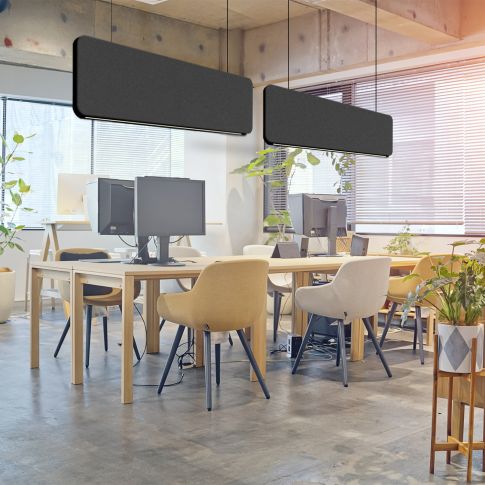 Akustik-Pendel-BAFFEL TRACK48ID (unbestückt) schwarz, 1250mm, , indirekt: 22W SkyBlue