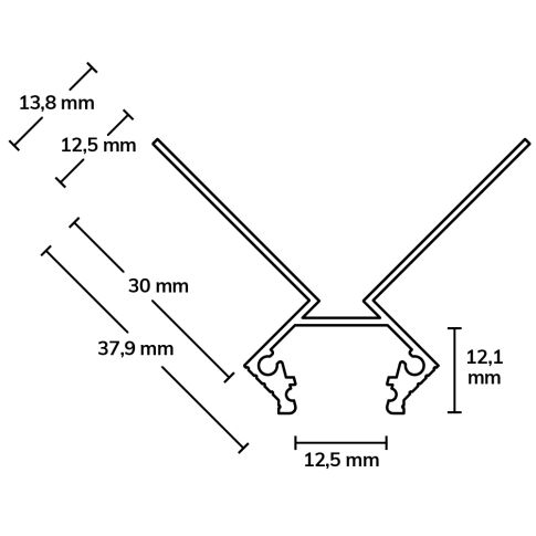 LED Trockenbauprofil Außeneck, 200cm