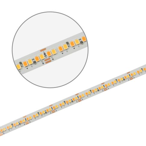 LED HEQ918/940 Linear CCT Flexband, 48V DC, 6W ww + 6W nw, IP20, 130 lm/W, 5m Rolle, 256 LED/m