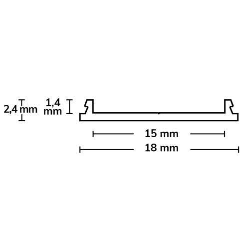 LED Aufbauprofil SURF15 FLEX Aluminium eloxiert, 200cm