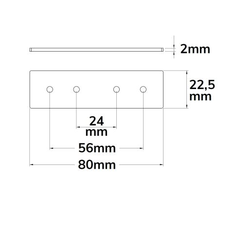 Track48 Verbindungsplatte für Ein- und Aufbauschienen, schwarz, 1 Stück