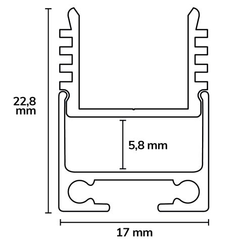 LED Aufbauprofil SURF12 BORDERLESS Aluminium eloxiert, 200cm