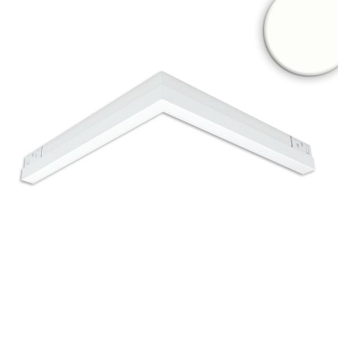 Track48 Eckleuchte horizontal weiß, 20W, 120°, 48V DC, 4000K, CRI90, prismatisch, Line+ DALI dimmbar