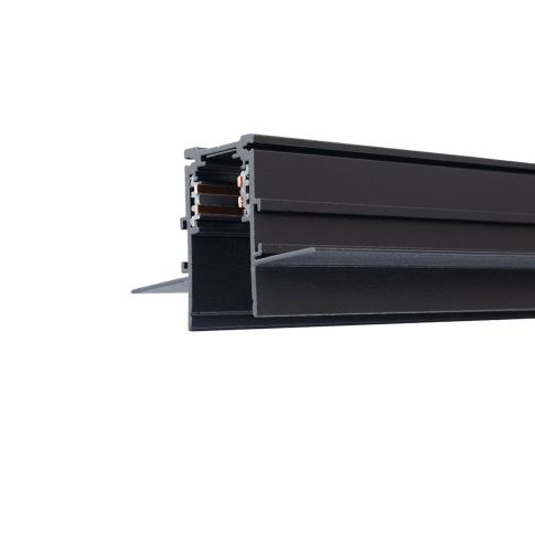 Track48 Trockenbauschiene, schwarz, 200cm, 4-polig, inkl. Endkappen und Schutzcover