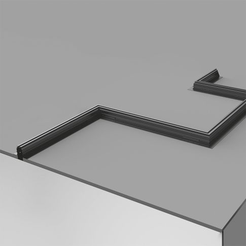 Track48 Trockenbauschiene, schwarz, 200cm, 4-polig, inkl. Endkappen und Schutzcover