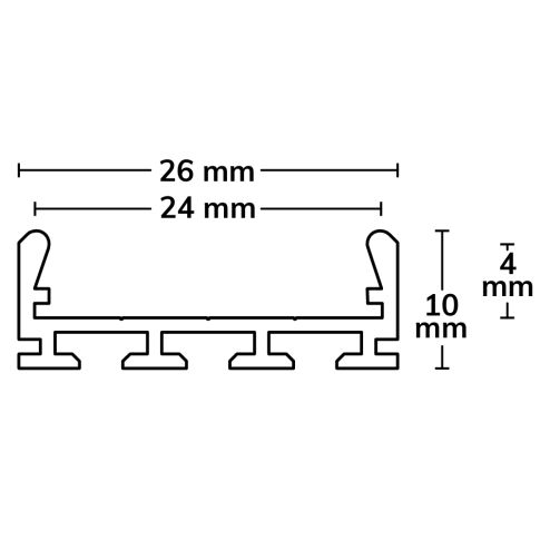 LED Aufbauprofil WING20 klein, eloxiert L: 200cm