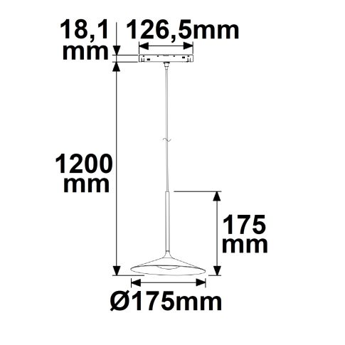 Track48 Hängeleuchte Shade 5,5W, 120°, 48V DC, schwarz, 3000K