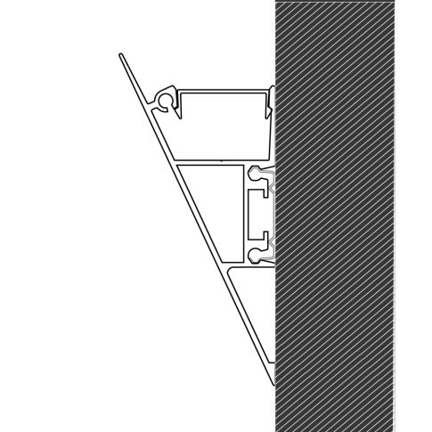 LED Aufbauleuchtenprofil HIDE TRIANGLE Aluminium eloxiert, 200cm