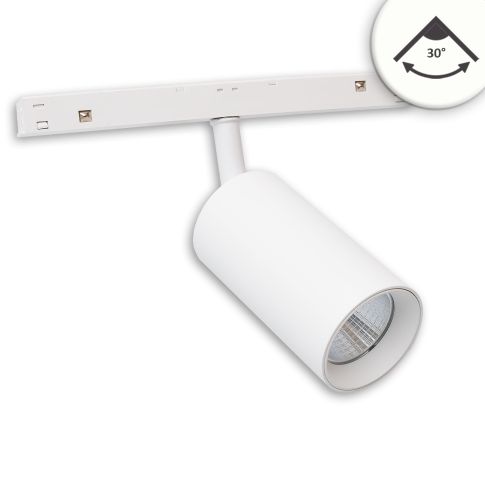 Track48 Schienenstrahler weiß, 16W, 30°, UGR<19, 48V DC, 4000K, CRI90, DALI dimmbar