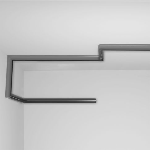 Track48 Einbauschiene, schwarz, 200cm, 4-polig, inkl. Endkappen und Schutzcover