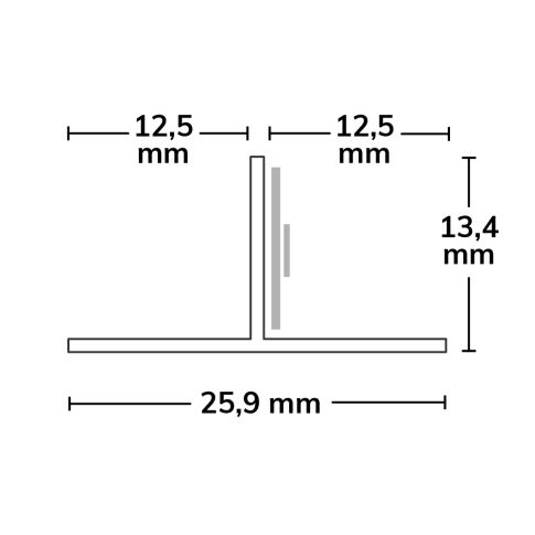 LED Trockenbau T-Profil 12, weiß RAL 9003 200cm