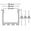 LED Einbauprofil WING20 Miniflansch gerade, eloxiert L: 200cm