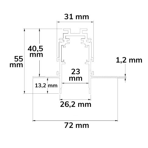 Track48 Trockenbauschiene, weiß, 200cm, 4-polig, inkl. Endkappen und Schutzcover