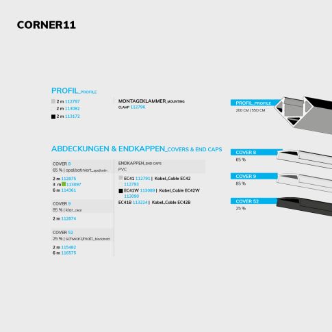 LED Eckprofil CORNER11 Aluminium eloxiert, 200cm