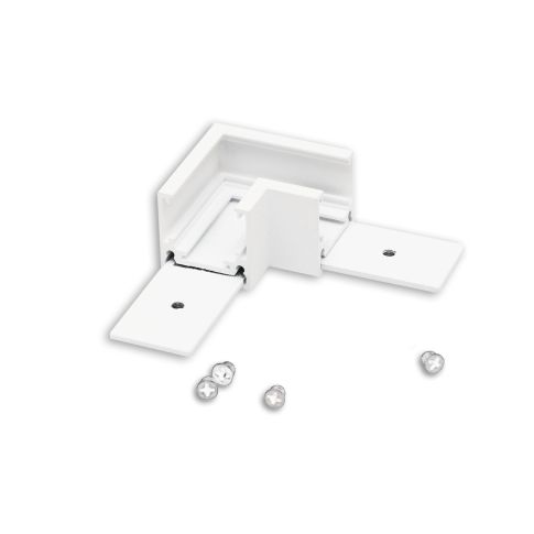 Track48 Eckschiene 90° horizontal für Aufbauschiene flat, weiß, nicht stromführend