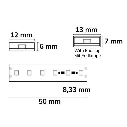 LED AQUA860 CC Flexband, 24V DC, 12W, IP68, 6000K, 15m Rolle, 120 LED/m