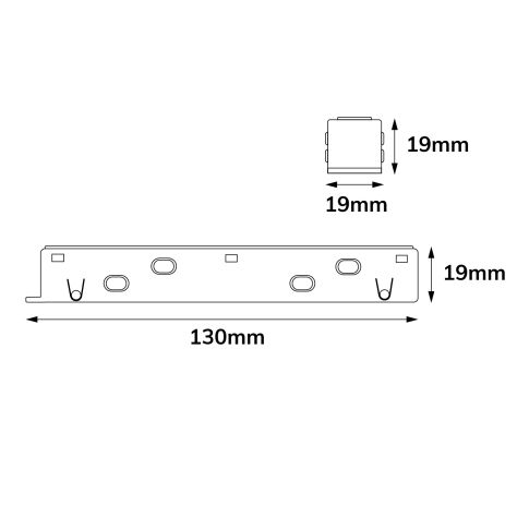 Track48 Linear-Verbinder-Mini, starr, stromführend, weiß, max. 6A, 4-polig