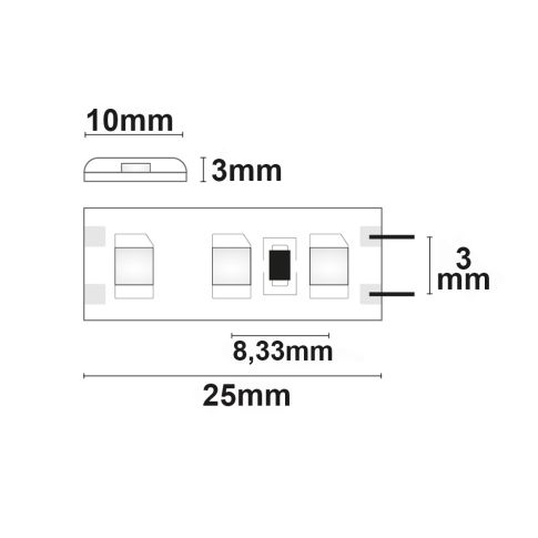 LED SIL845 Flexband, 12V DC, 9,6W, IP66, 4500K, 5m Rolle, 120 LED/m