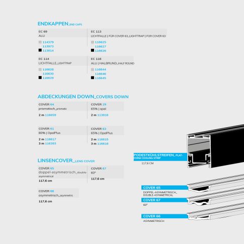 LED Leuchtenprofil LAMP30 V2 Aluminium silber pulverbeschichtet, 200cm