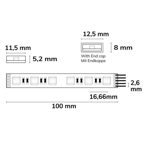 LED AQUA RGB+WW Flexband, 24V DC, 19W, IP67, 4in1 chip, 5m Rolle, 60 LED/m