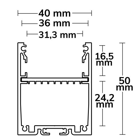 LED Aufbauprofil LAMP30 V1 Aluminium silber pulverbeschichtet, 200cm