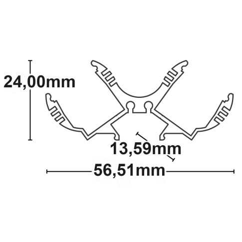 LED Leuchtenprofil LOOP13 Aluminium eloxiert, 200cm